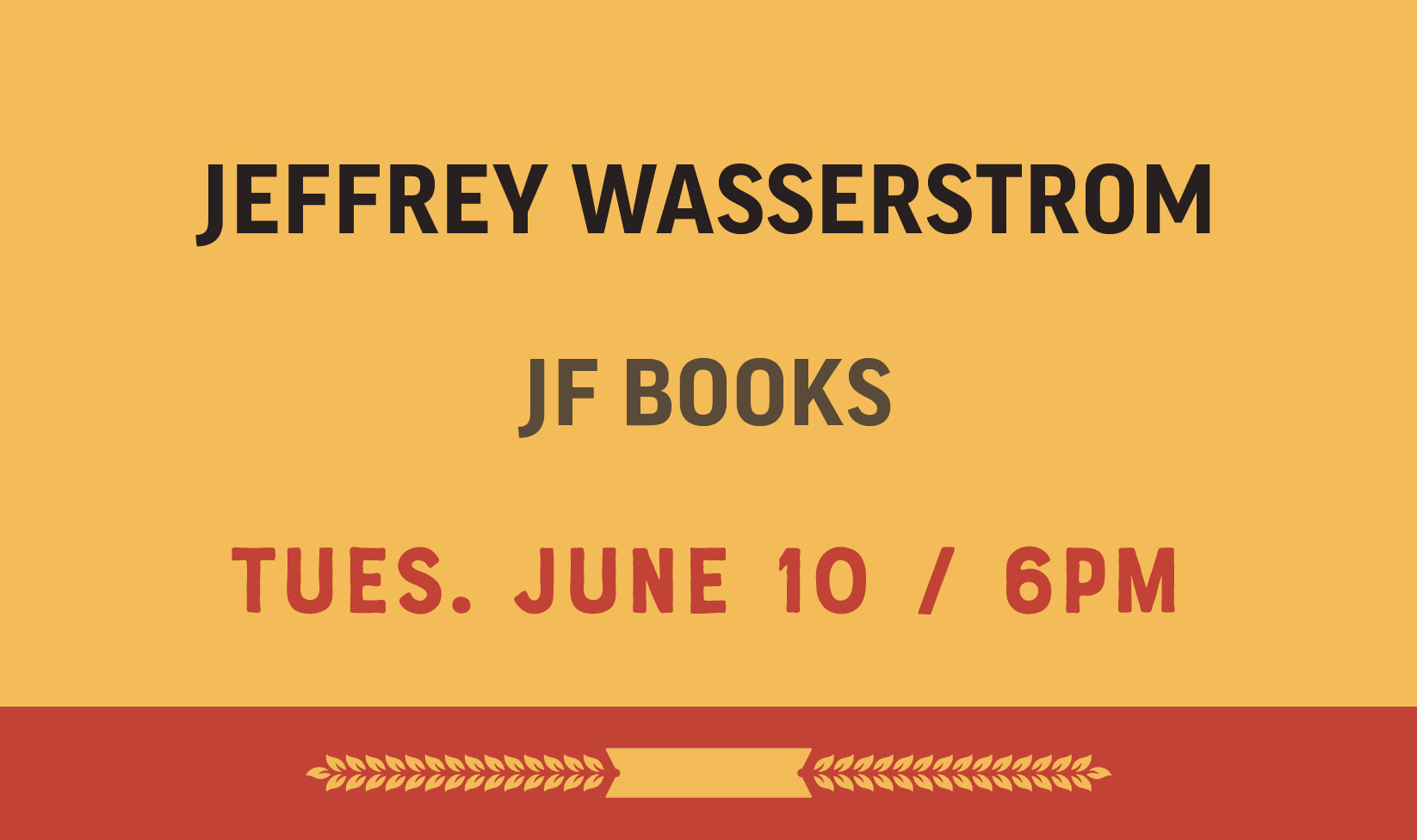 Jeffrey Wasserstrom at JF Books