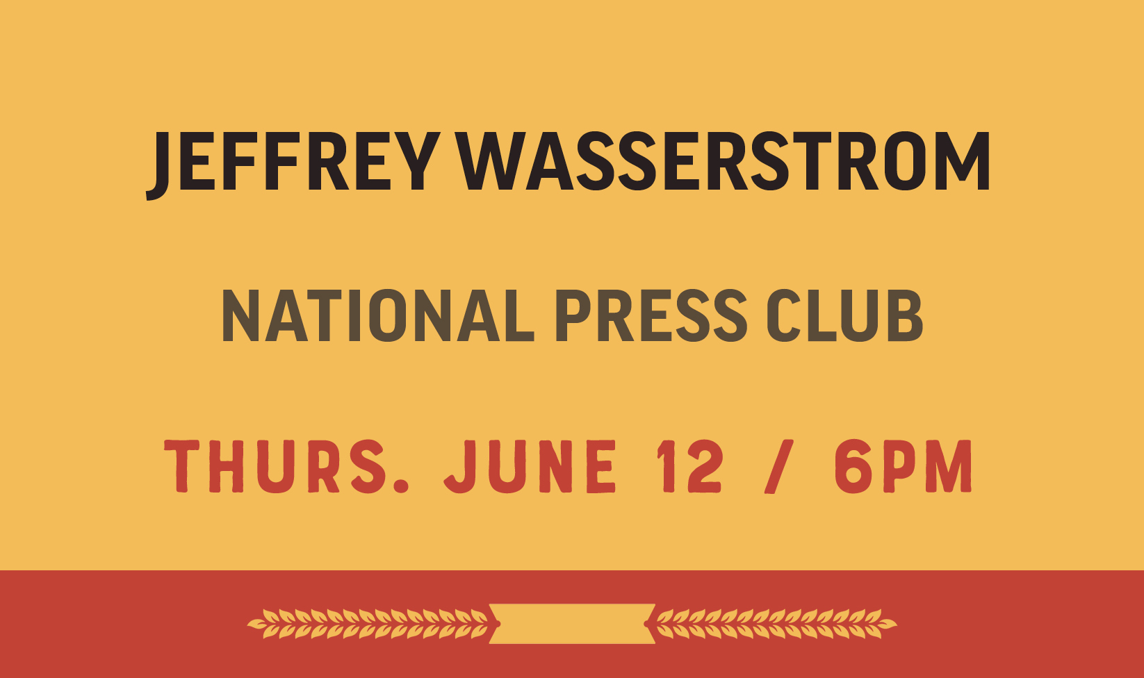 Jeffrey Wasserstrom at the National Press Club